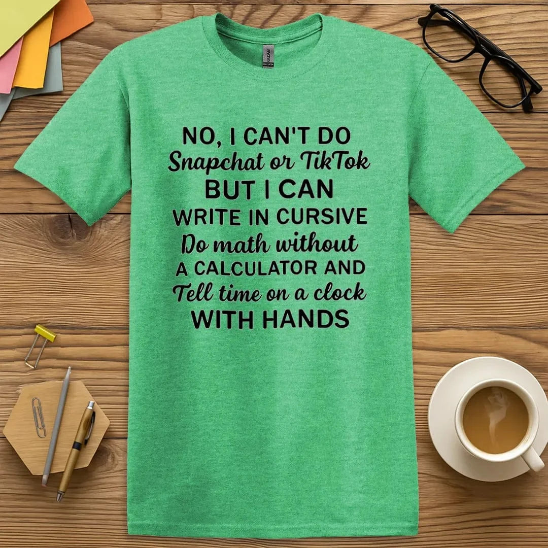 Heather Irish Green Color T-shirt with "Can You Do This?" design blending soft green and relatable teacher sass.