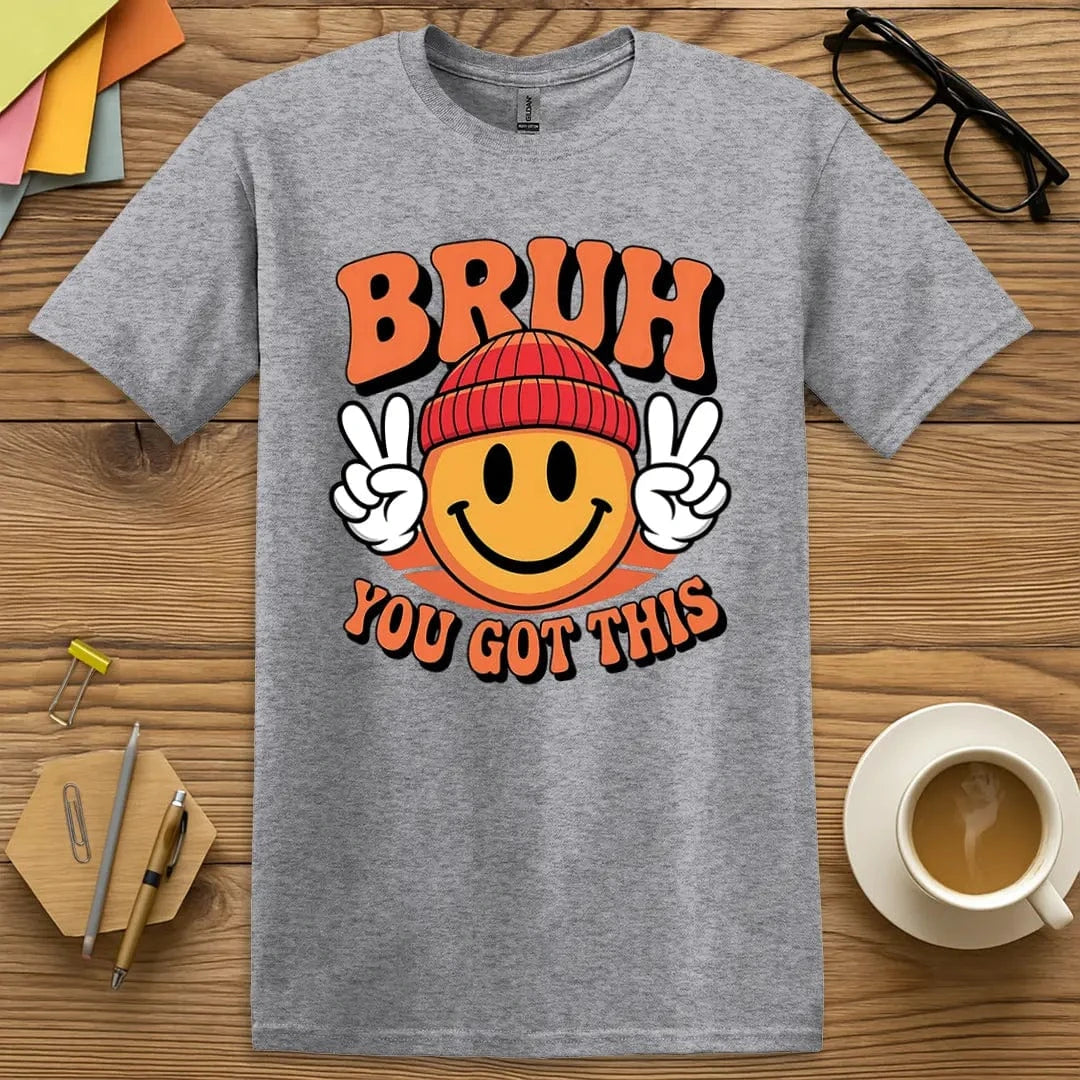 Sport Grey Color T-Shirt with "BRUH, You Got This" design offering casual look and motivational exam-day energy.